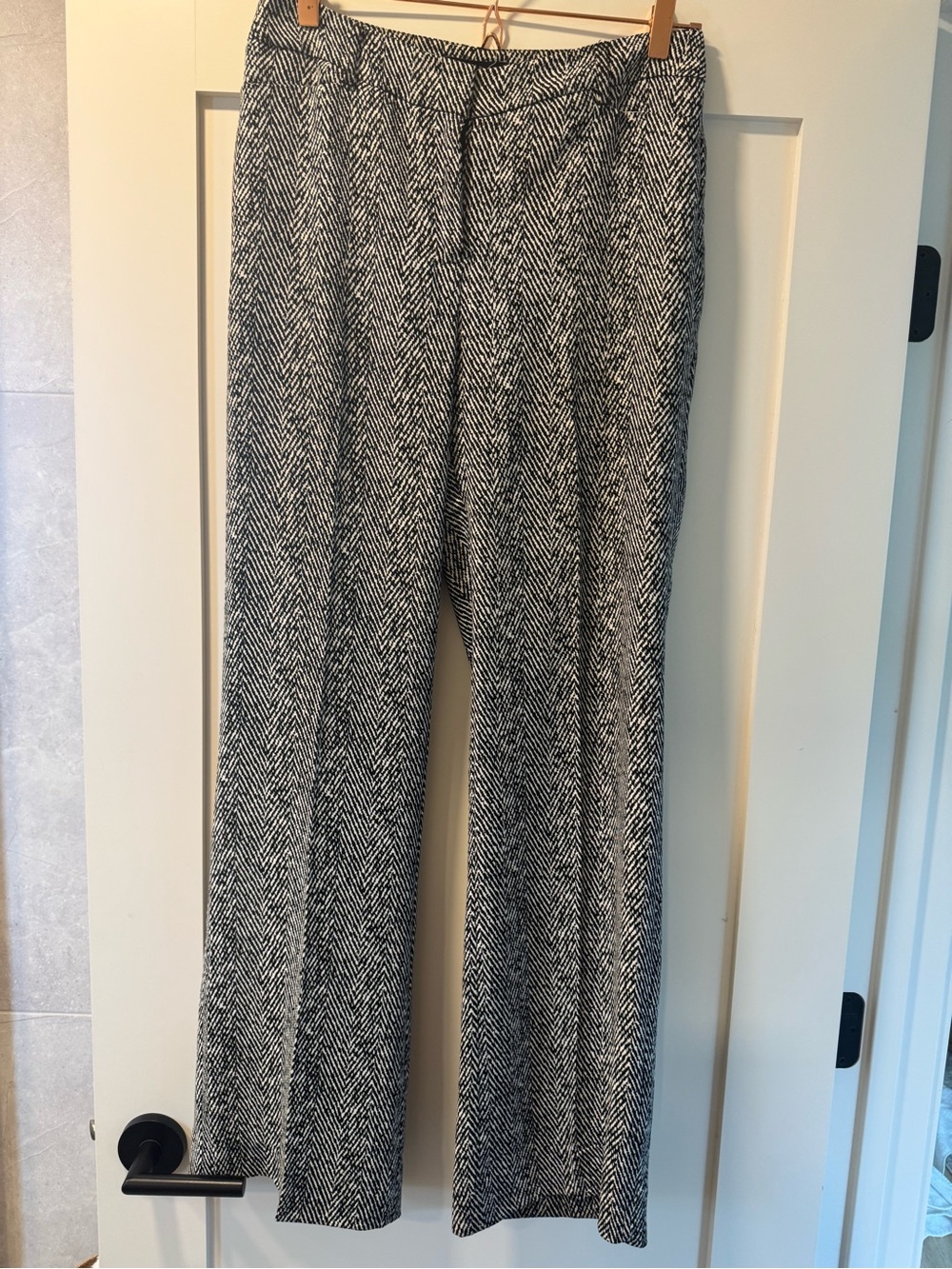White House Black Market Black & White Straight-Leg Pants